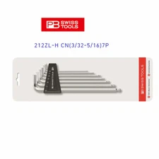 PB Swiss 212ZL-H CN(3/32-5/16)7P Hex Key Set, Long, Ball Head