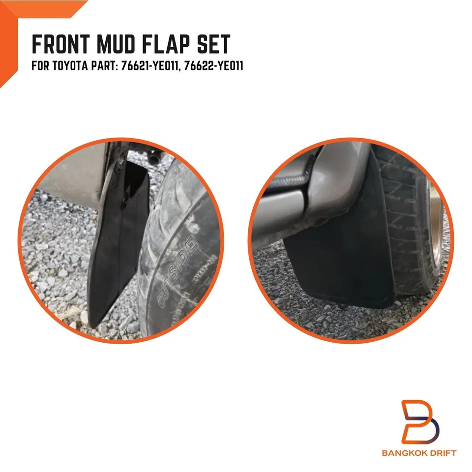 FRONT RUBBER MUD FLAP SPLASH GUARD FIT TOYOTA HILUX 2WD LN147 LN165 LN174 97-04 - Image 2 of 4
