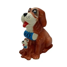 Vintage Piggy Bank Saint Bernard Dogs Plastic Coin Bank Banker Systems Inc