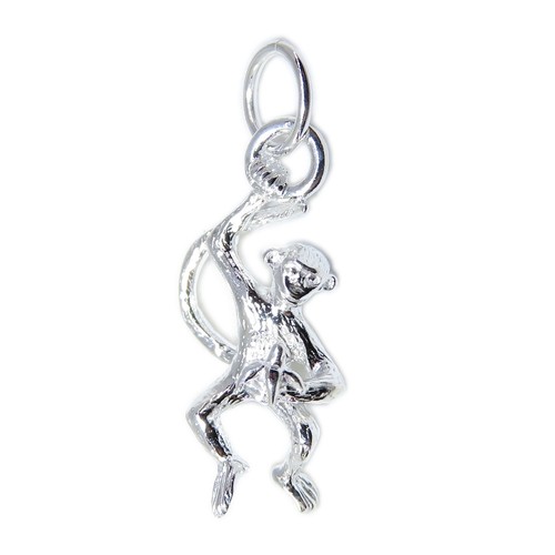 Pendentif Singe En Argent Sterling 925 - Collier Breloque Animal Nature - Neuf Sans Emballage - Marque SZ77