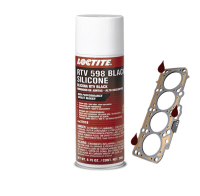 LOCTITE Sealing Compound - RTV 598 Black Silicone Gasket Maker 8.75oz Can