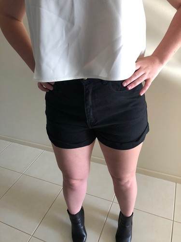 black high waisted shorts