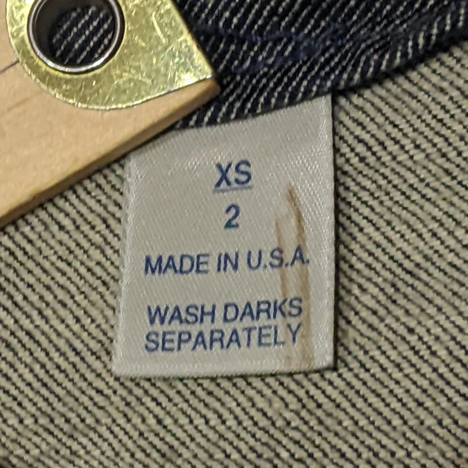 Vintage 90s Y2K Frankie B Denim Jean Maxi Skirt Size 2 (28x36) Frayed Waist Slit - Image 3 of 4