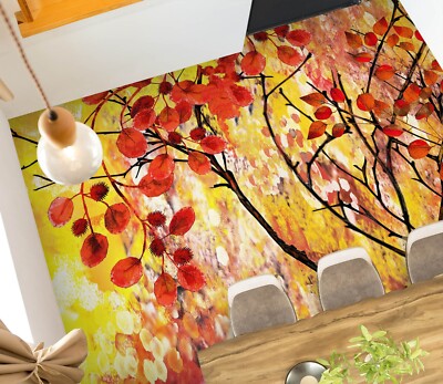 3D Red Leaves O2857 Floor WallPaper Murals Wall Print 5D AJ WALLPAPER AU Fay