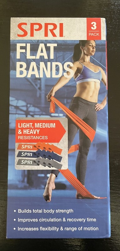 SPRI Flat Bands Kit, 3 pack Light Medium Heavy - New Lot of (2) Packages LQQK!