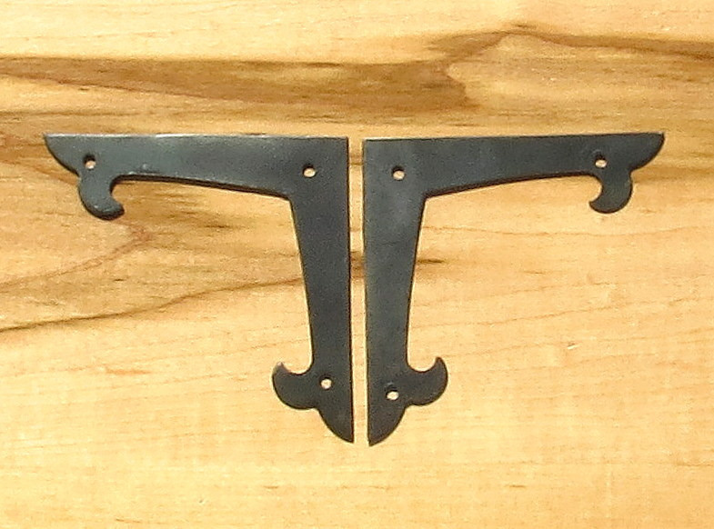 4 Decor 4" Flat Corner Plates Wrought Iron Door Frame Antique Furniture