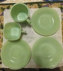 5 FIRE KING Vintage Damaged Jadeite Pieces-damaged Is Pointed Out On Each Item