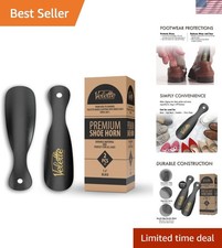 Effortless Shoe Helper: Set of 2 Ergonomic Metal Shoe Horns for All Ages