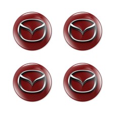 Mazda domed Stickers 4 Decals epoxy Resin Rim Badge wheel caps emblem 15-100mm