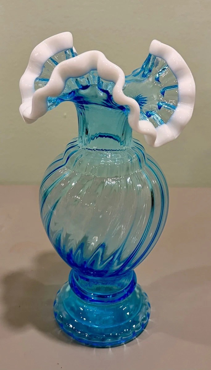 Fenton Blue Swirl Vase for sale | eBay