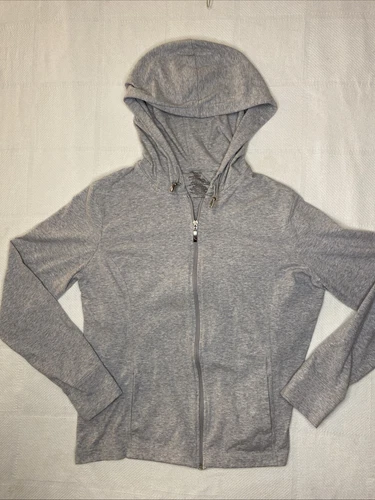 VETEMENTS Giacca donna Danskin Now XL 16 18 grigia full zip cappuccio tasche canguro