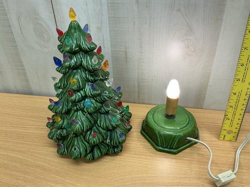 Árbol de Navidad de sobremesa de cerámica iluminada original vintage - Imagen 2 de 6