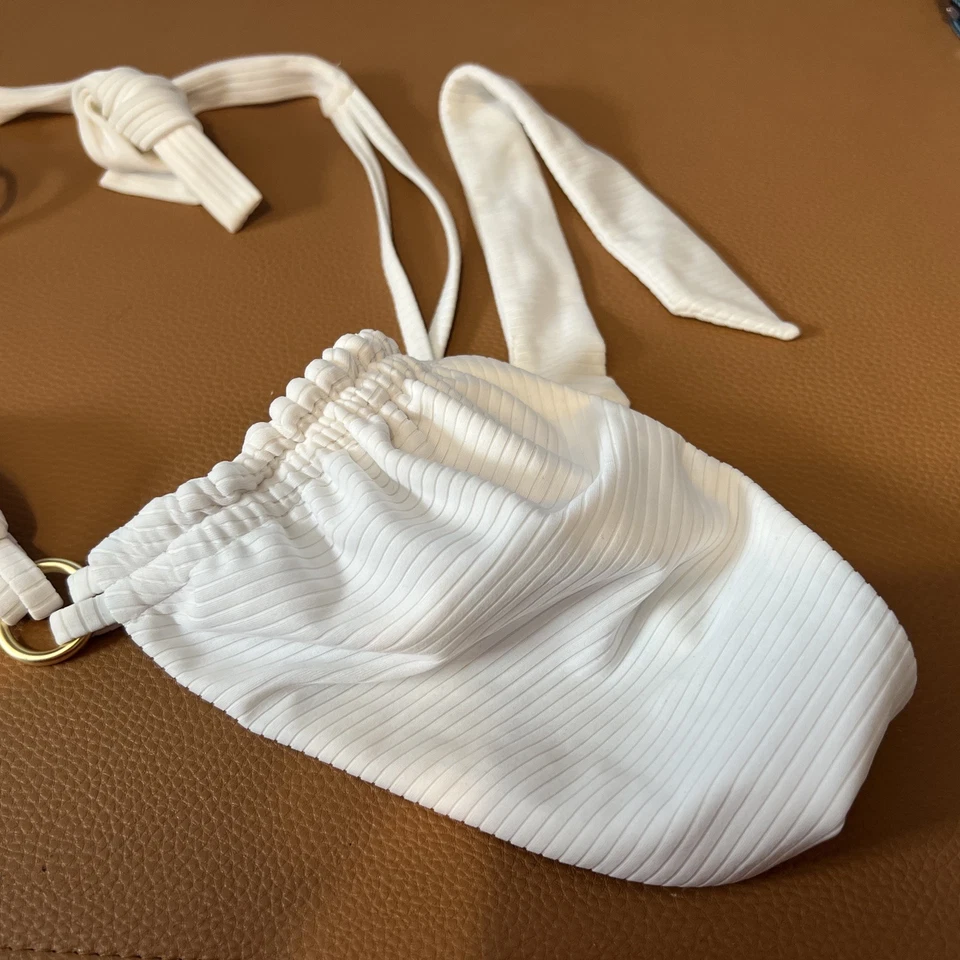 NOVA Roupa de Banho Beach Bunny Branco Biquíni Apenas MD RN# 119215 - Imagem 4 de 4