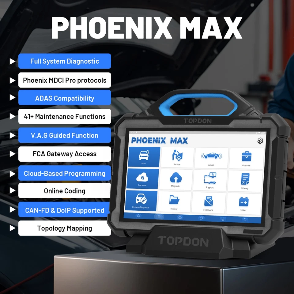 TOPDON PHOENIX MAX + SCOPE ULTRA Auto Diagnostic Scanner Programming Coding Tool Foto 3 de 4