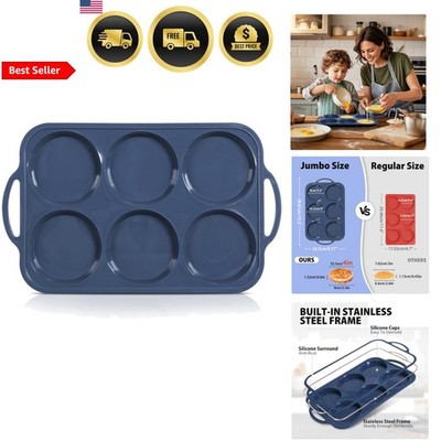 4 Inch Jumbo Silicone Muffin Top Pan with Metal Frame, Non Stick Silicone Egg...