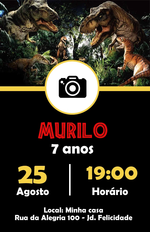 Digital Dinosaur Dino Birthday Party Invitation Personalized Texts 5 - Image 4 of 4