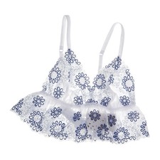 Intimissimi, Bralette, Größe: S, Weiß/Blau, Baumwolle, Spitze, Damen #q56