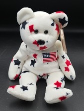Glory The Bear  TY Beanie Baby USA American Flag Upside Down. RARE but no tag