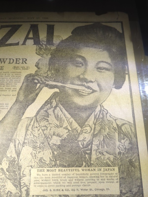 MAY 13, 1906 NEWSPAPER PAGE #2181- BONSAI TOOTH POWDER OF THE JAPANESE