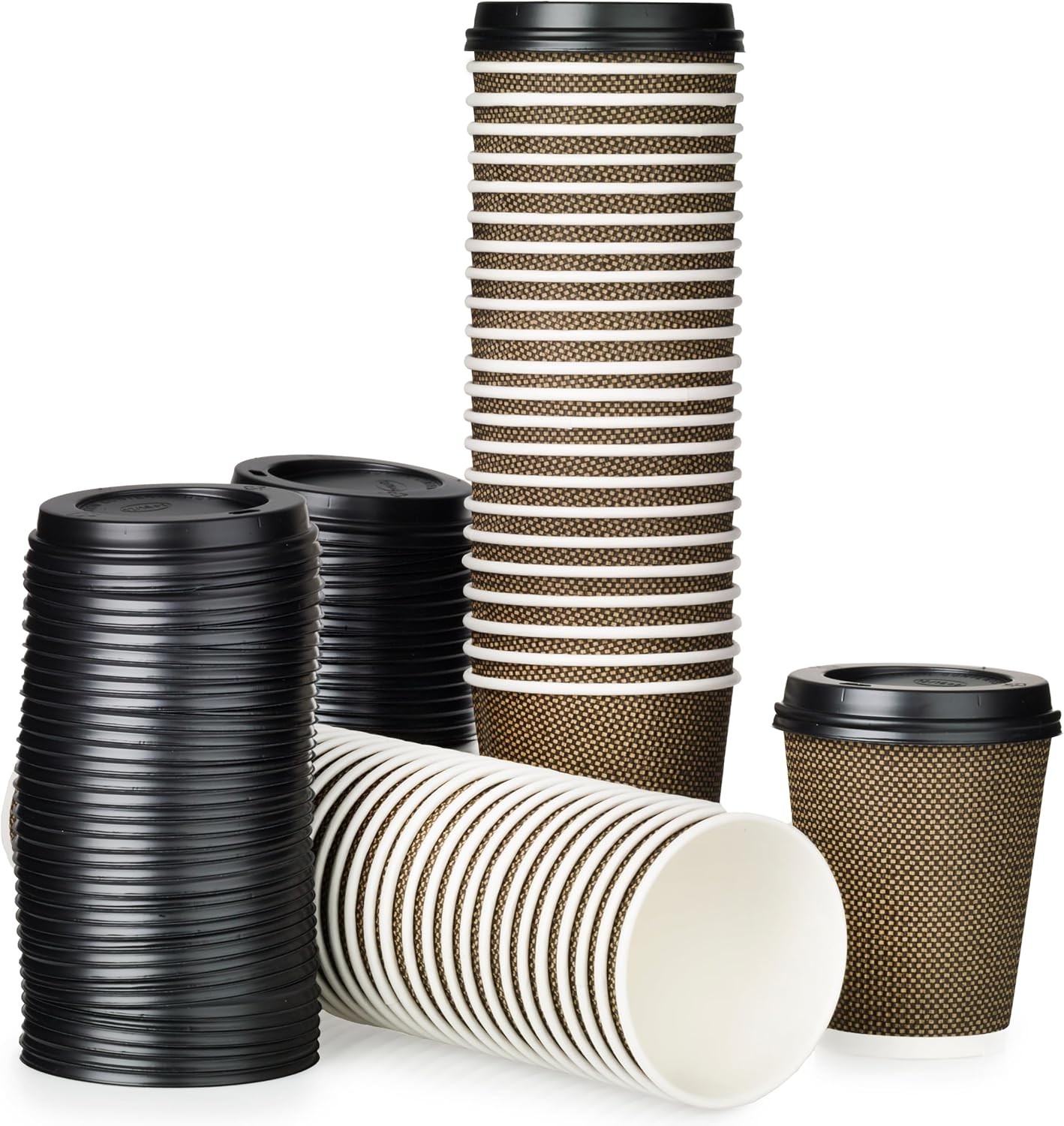Signature Packaging - Luxury Ripple 12oz - 50 Pack, V.i.p (Brown + Gold)