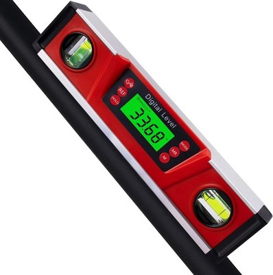 Digital Level and Protractor, 10 In w Large LED Backlight Display & Carrying Bag