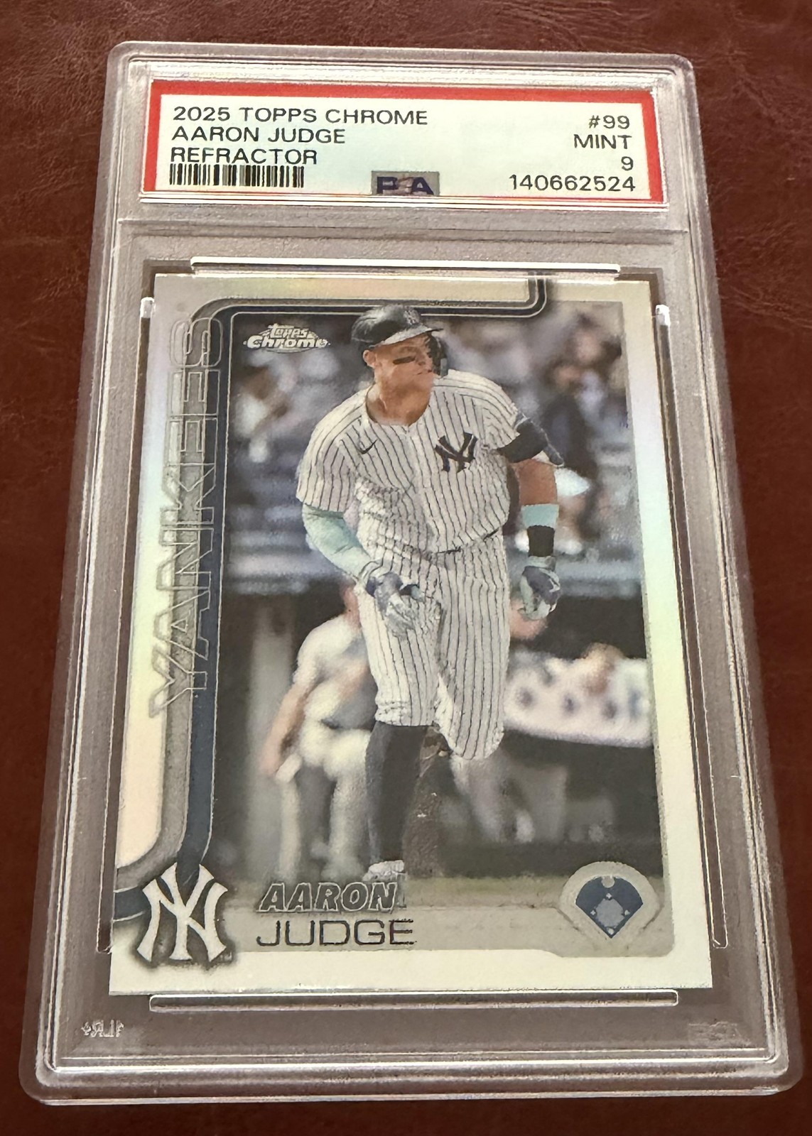 PSA 9! 2025 Topps Chrome #99 Aaron Judge Refractors