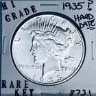1935 P PEACE SILVER DOLLAR HI GRADE GENUINE U.S. MINT RARE KEY COIN 8731