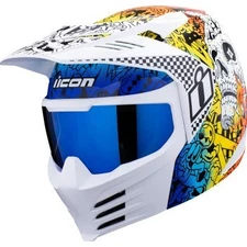 Icon Elsinore Helmet Full Face - Doodle 3 White - Adult Size XS 0104-3437