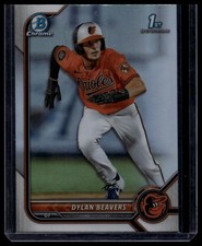 Dylan Beavers 2022 Bowman Draft #BDC-160 1st Chrome Refractor Baltimore Orioles