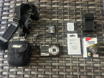 Nikon Coolpix S630 Digital Camera Black 12.0 MP (2) Batteries & Charger Tested