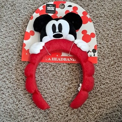 Primark Disney Mickey Mouse Plush Padded Headband Red Black White