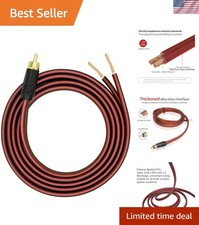 Gold-Plated RCA to Bare Wire Speaker Cable - 14AWG OFC Copper Audio Cable for...