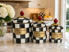 Mackenzie Childs Courtly Check Canisters Set ...