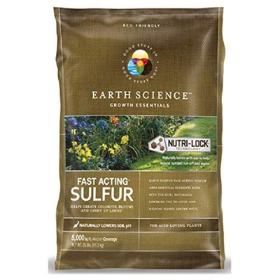 Earth Science Fast Acting Sulphur for Acid Loving Plants, 25lbs-Covers 5,000sqft
