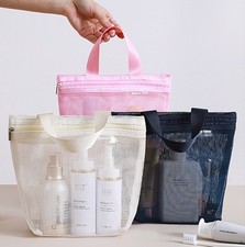 3pc Mesh Shower Caddy Bag Quick Dry Hanging Toiletry Organizer w/ Zipper Pocket