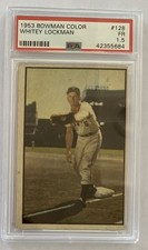 1953 Bowman Color Whitey Lockman #128 NY Giants PSA 1.5 FR
