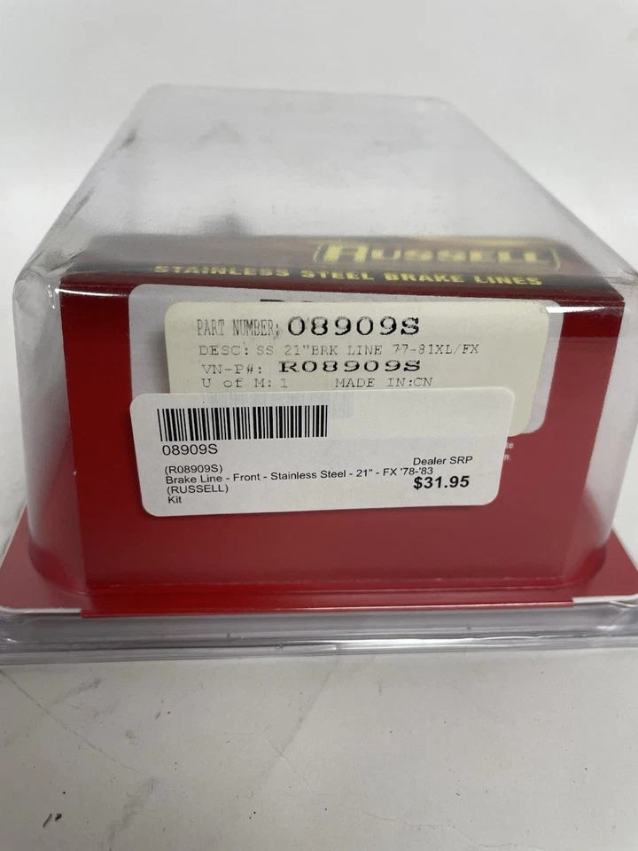 Kit de línea de freno delantero de longitud extendida Russell Cycleflex 21” Harley FX 78-83 Foto 2 de 2