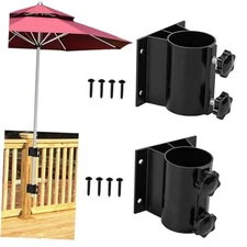 PCS Patio Umbrella Holder, Outdoor Umbrella Base Clamp Mount Bracket for Deck 2