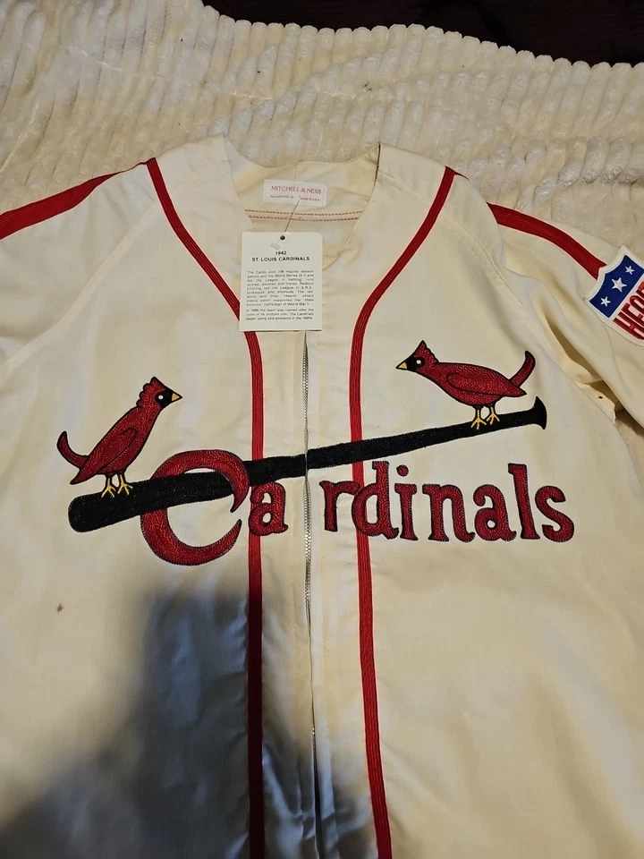 Rare 1942 Auth Mitchell & Ness Stan Musial St. Louis Cardinals MLB Jersey Sz/M - Image 3 of 4