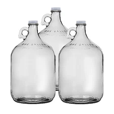 Home Brew Ohio One Gallon Glass Jug with 38mm Metal Cap Set of 3