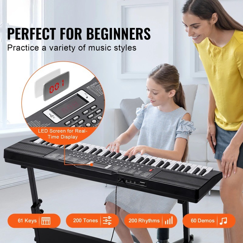 Pianoforte Digitale 61 Tasti Principianti-Friendly Multifunzione Professionale Pianoforte Casa foto 2