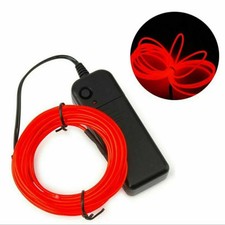 Battery Operated Neon Led Lights Glow El Wire String Strip Rope Tube Party Decor