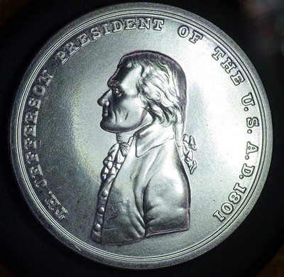 Thomas Jefferson Peace and Friendship Silver Plated Bronze Medal FREE SHIPPING