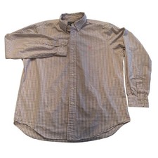 Ralph Lauren Button Down Shirt Mens 16.5 34/35 Pink Navy Check Classic Fit