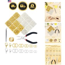 Jewelry Making Kit 2400PCS Jump Rings Lobster Clasps Pliers Repair Supplies