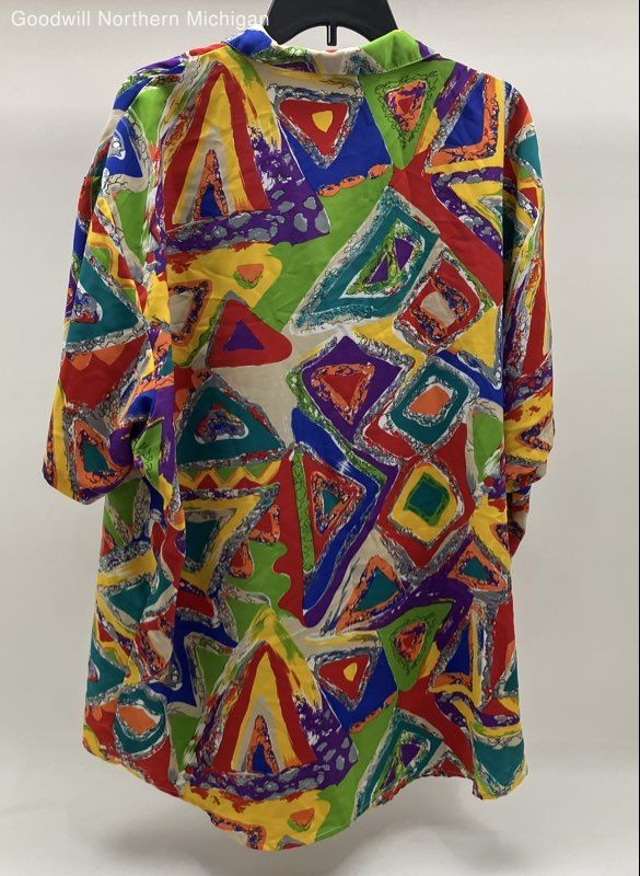 Women's DESIGN ELEMENTS Multicolor Pattern Button… - image 2