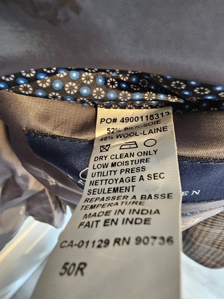 Blazer Lauren Ralph Lauren Sport Coat 50 cinza azul xadrez lã  - Imagem 4 de 4