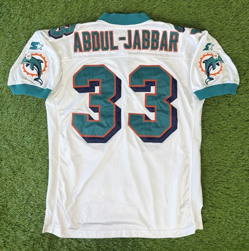Camiseta 52 de los Miami Dolphins Karim Abdul-Jabbar Vintage Auténtica Starter 1997-8 NFL - Imagen 2 de 10