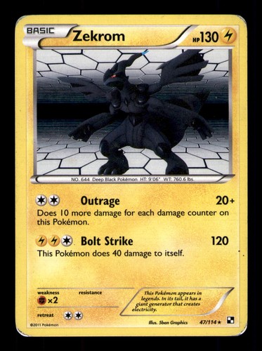 Zekrom 47/114 Holo R Black & White Pokemon MP