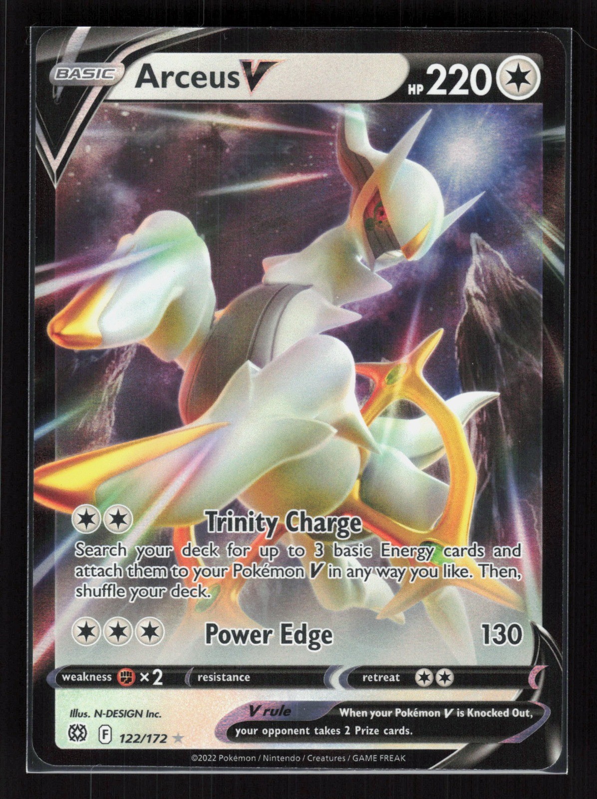 Arceus V Holo Ultra Rare Pokemon SWSH09: Brilliant Stars 122/172 NM
